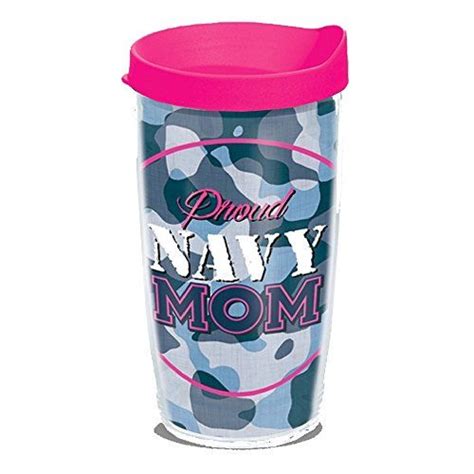 Tervis Proud Navy Mom Tumbler With Wrap And Neon Pink Lid 16oz Clear