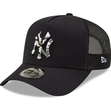 New Era A Frame Camo Infill New York Yankees Mlb Navy Blue Trucker Hat