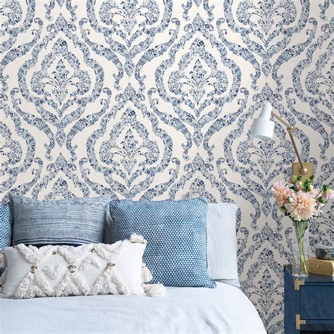 Nus3547 Blue Guildford Peel And Stick Wallpaper By Nuwallpaper