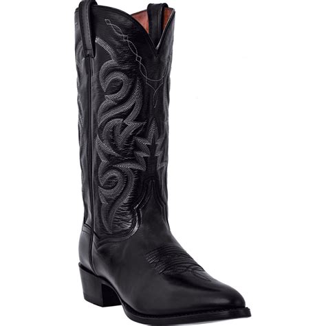 Dan Post Mens Milwaukee Cowboy Boots Leather Black The Western Company