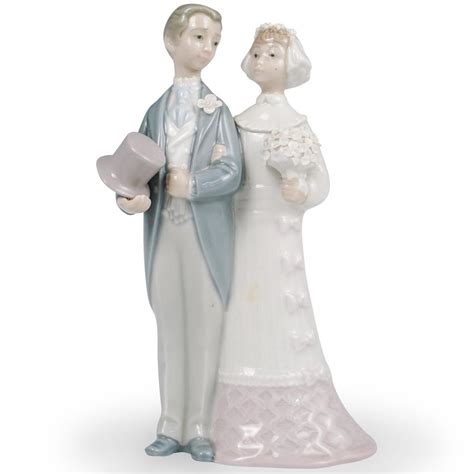 Lladro Bride And Groom 1977 Porcelain Figurines