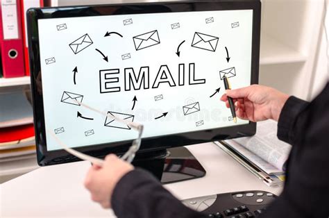 Email Concept On A Computer Monitor Stock Image Image Of Symbol
