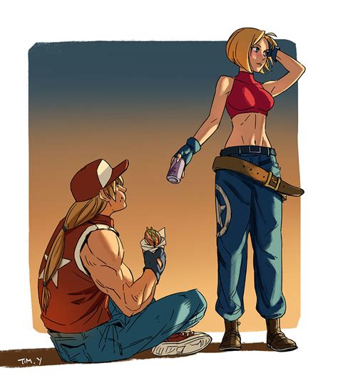 Terry Bogard And Blue Mary The King Of Fighters And 1 More Drawn By