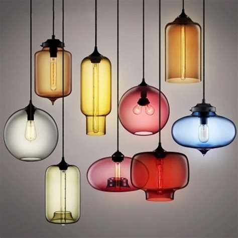 New Simple Contemporary Hanging Color Glass Ball Chandelier American