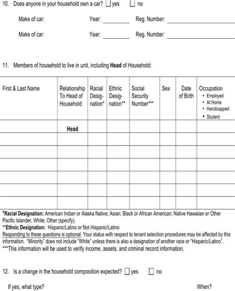 Download Housing Application Form For Free Page 3 Formtemplate