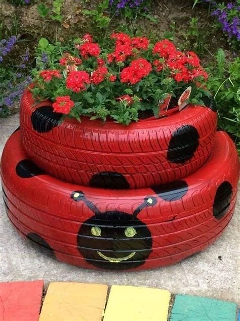 Used Tire Garden Ideas How To Make Recycled Tires Garden Planter