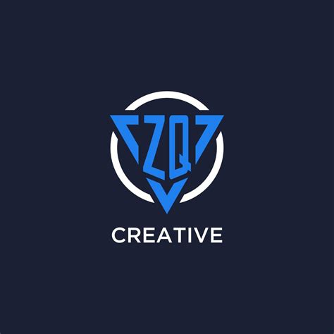 Zq Monogram Logo With Triangle Shape And Circle Design Elements