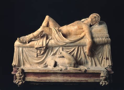 Adonis statue in standing position made of alabaster 61cm white. Funerary monument with Dying Adonis