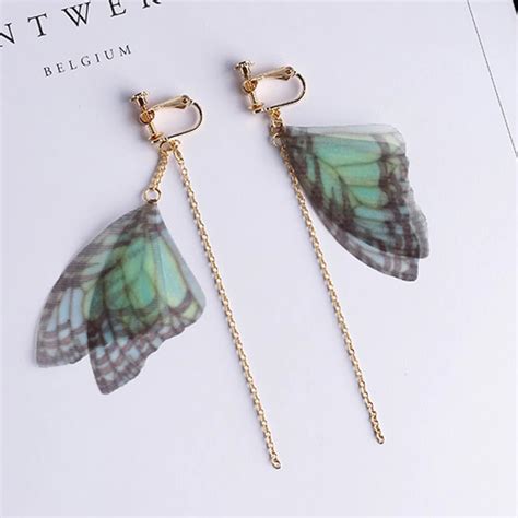New Mode Style Fashion Elegant Handmade Butterfly Wing Drop Earrings