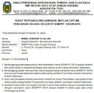 Contoh Surat Pertanggungjawaban Mutlak (SPTJM) Untuk ...