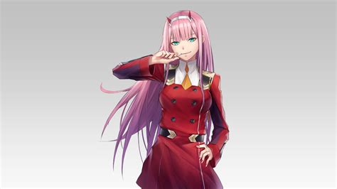 Darling In The Franxx Zero Two Hiro Zero Two With Pink Hair Tasting