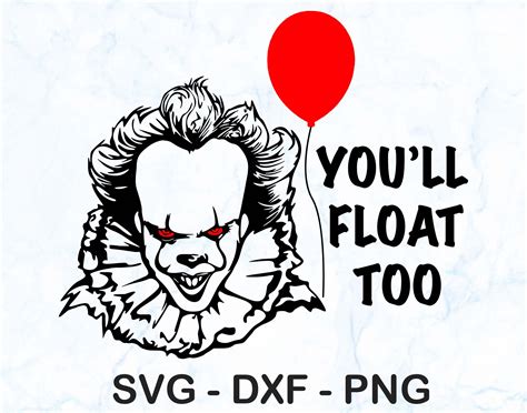 Pennywise Halloween Horror Scary Skull Svg Cut File Png Dxf Etsy