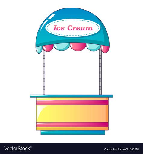 Ice Cream Shop Icon Cartoon Style Royalty Free Vector Image