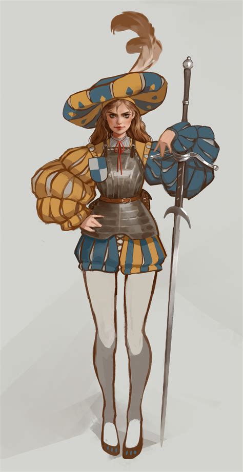 Artstation Landsknecht Mercenary Female Character Design Character