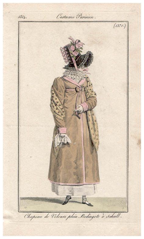 1814 Over A Redingote And With A High Crowned Hat That Competes For