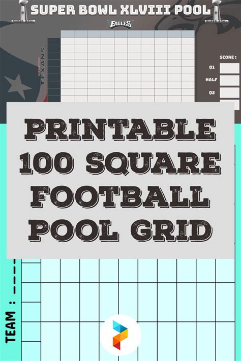 Free Printable 100 Square Football Pool Template Printable Templates