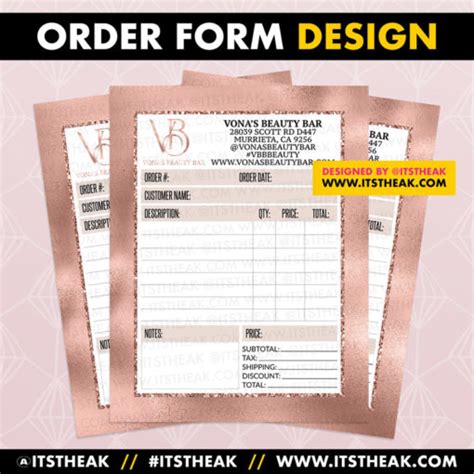 Order Form Design Customized For Your Business By Itstheak