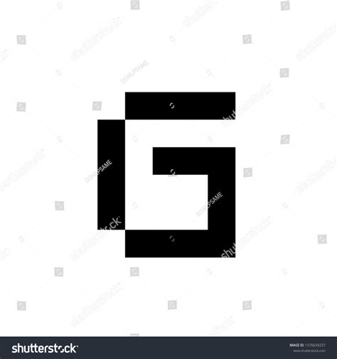 Pixel Art Alphabet G White Black Stock Vector Royalty Free 1376639237