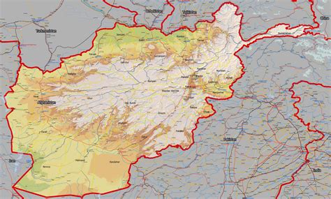 Physical Map Of Afghanistan