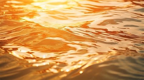 Sunset Serenity Golden Water Texture With Abundant Lake Waves Creating
