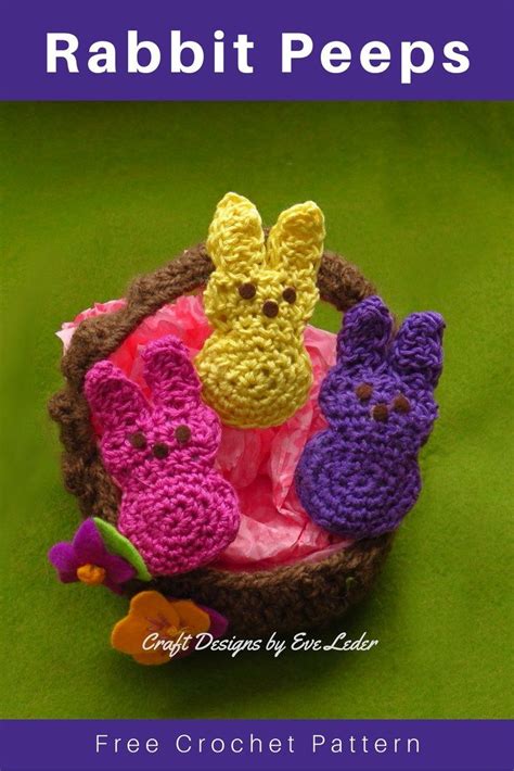 Diy Easterfree Crochet Patternrabbit Peeps Crochet Spring Patterns