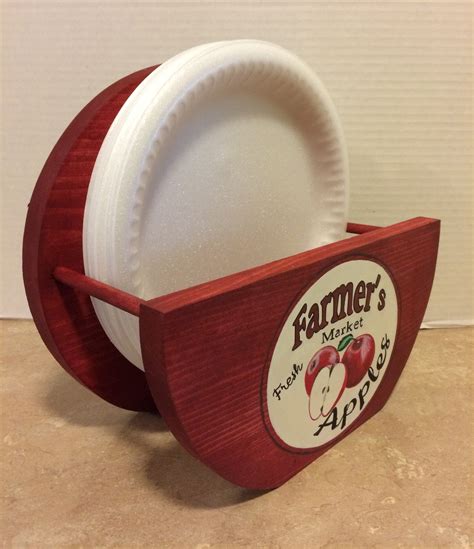Paper Plate Holder Paper Plate Holders Storage For Plates Apple Kitchen