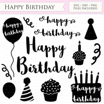 My son's birthday is the 1st, mine is the 8th and my husband's is the 22nd. Happy Birthday SVG Files Birthday hat, party balloon ...
