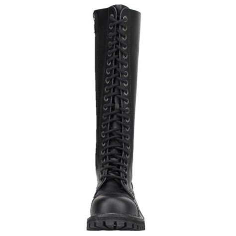 angry itch 20 hole boots black leather black