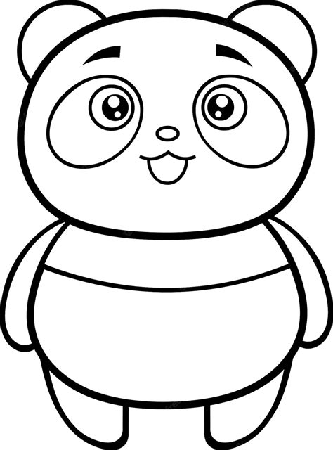 Premium Vector Outlined Cute Panda Bear Cartoon Character Vector