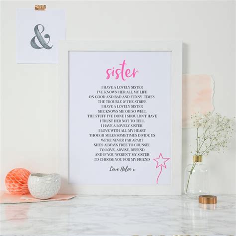 Personalised Sister Poem Sister Gift Big Sister Print | Etsy
