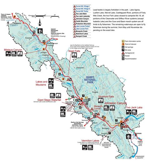 30 Banff National Park Map Maps Database Source