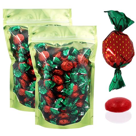 Strawberry Filled Flavored Candies, Individually Wrapped in Strawberry ...