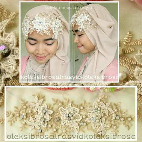 jual aksesoris jilbab hijab pengantin bros headpiece hiasan kepala rambut pesta wisuda bridal