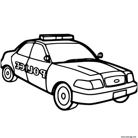 Coloriage voiture de police maternelle americaine  JeColorie.com