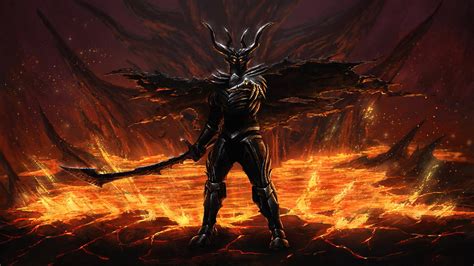 Wallpaper Dark Scary Demon In Fire Hd Widescreen High Definition
