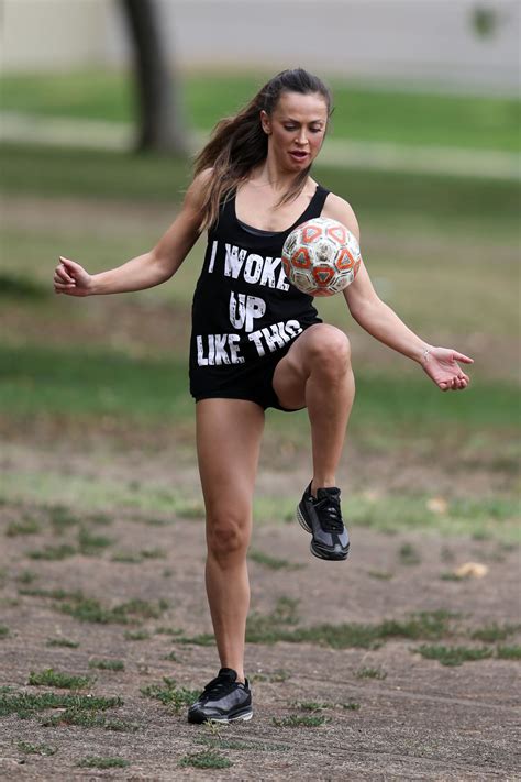 KARINA SMIRNOFF Playing Soccer At A Park In Beverly Hills HawtCelebs