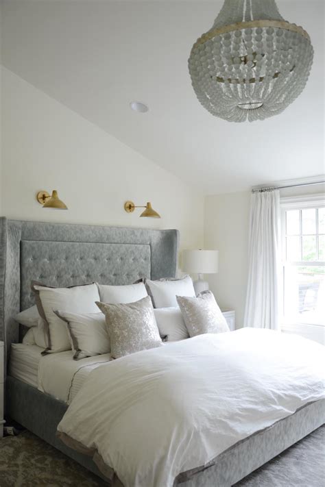 Serene Gray Master Bedroom With Elegant Chandelier Hgtv