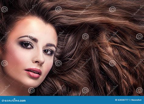 Beauty Portrait Of Girl With Long Hair Stock Image Image Of Cosmetic Female