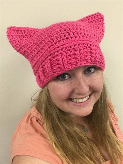 items similar to pink pussyhat crocheted hat pussyhat project on etsy