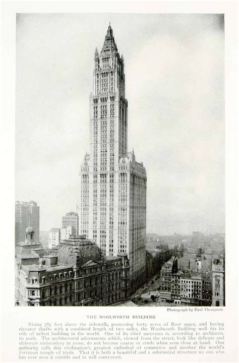 1918 Print Woolworth Building 233 Broadway New York Skyscraper Nyc Lan