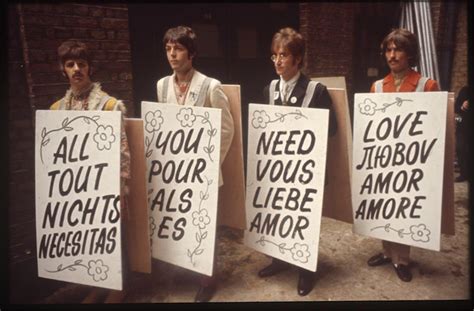 The Beatles I Need You - The Beatles, ready to perform "All You Need Is Love" live on television