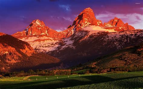 Rusty Mountains In Grand Teton National Park Wallpaper Nature