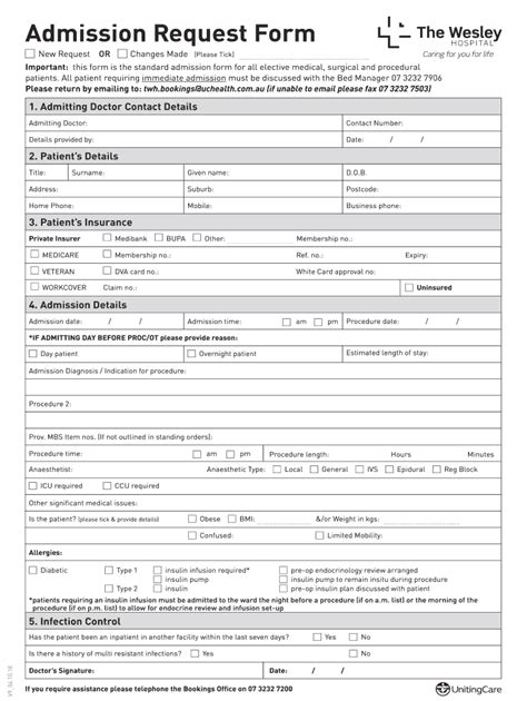Hospital Admission Request Form Fill Out And Sign Online Dochub