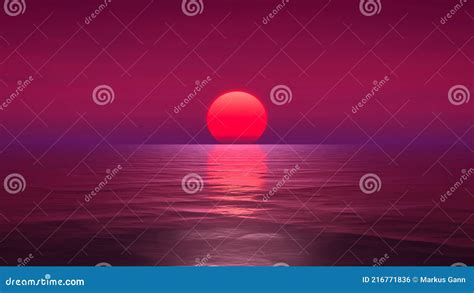 Great Sunset Over The Ocean Stock Illustration Illustration Of