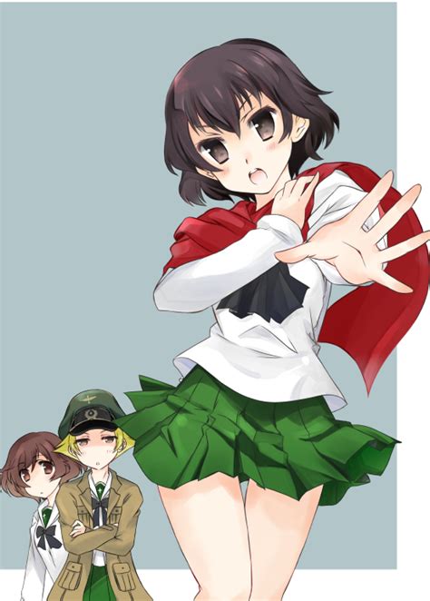 Akiyama Yukari Erwin And Caesar Girls Und Panzer Drawn By Abenattou