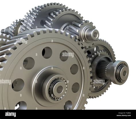 Gearbox Concept Metal Gears Shafts And Bearings Stock Photo Alamy