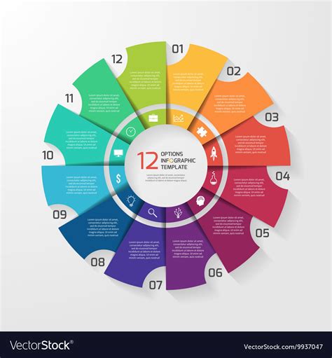 Circle Infographic 12 Options Royalty Free Vector Image