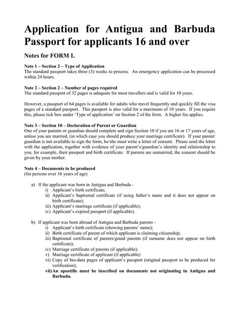 Application Antigua Passport Pdf Form Formspal