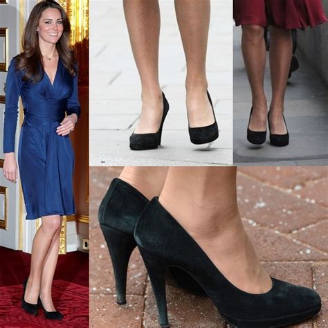 Kate Middleton Wore Episode Angel Black Suede Platform Court Shoes At