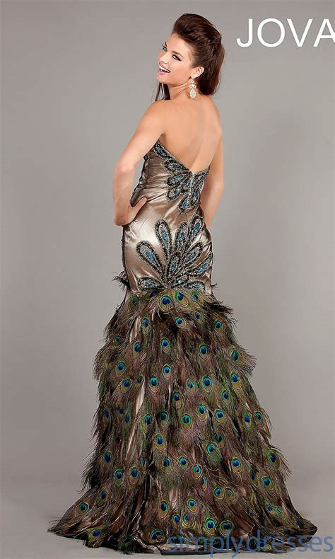 Peacock ~ Inspired Gown Prom Dresses Gowns Feather Prom Dress Gowns